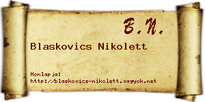 Blaskovics Nikolett névjegykártya